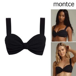 Montce Hayden Black Bra with Knotted Front and Adjustable Straps Sz L 158$